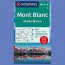 Mont Blanc (Monte Bianco). Mapa turystyczna 1:50 000 wodoodporna.