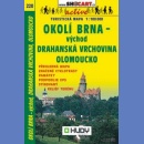 220 Okolice Brna - wschód (Drahanska vrchovina, Olomoucko). Mapa turystyczna 1:100 000.