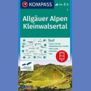 Alpy Algawskie, Kleinwalsertal (Allgauer Alpen, Kleinwalsertal). Mapa turystyczna 1:50 000 laminowana