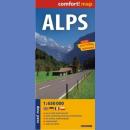 Alpy (Alps). Mapa samochodowa 1:650 000. comfort! map