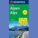 Alpy. Mapa samochodowa 1:500 000 i panoramiczna.