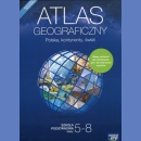 Atlas geograficzny: Polska, kontynenty, świat. Szkoła podstawowa.