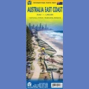 Australia wschodnia, Wybrzeże. Mapa turystyczna 1:1  800 000.