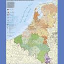 Belgia, Holandia Luksemburg. Kody pocztowe. Mapa ścienna 1:420 000.