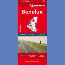 Benelux: Belgia, Holandia Luksembrg. Mapa turystyczna 1:400 000.