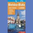 Bielsko-Biała +5. Plan miasta 1:20 000.