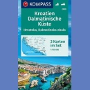 Chorwacja Wybrzeże Dalmacji.<BR>Zestaw 3 map turystycznych 1:100 000.