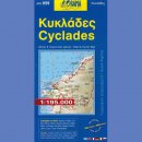 Cyklady (Cyclades). Mapa turystyczna 1:195 000.