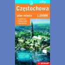 Częstochowa + 3. Plan miasta 1:20 000