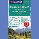 Dolomity: Bruneck, Toblach, Hochpusteral. Mapa turystyczna 1:50 000 laminowana.