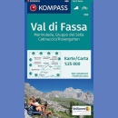 Dolomity: Val di Fassa, Marmolada, Gruppo di Sella, Cattinacio/Rosengarten. Mapa turystyczna 1:25 000