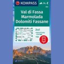 Dolomity: Val di Fassa, Marmolada, Dolomiti Fassane. Mapa turystyczna 1:25 000