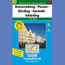 Donauradweg: Passau - Eferding - Sauwald - Scharding. Mapa turystyczna 1:50 000