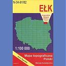 Ełk N-34-81/82<BR>Mapa topograficzna 1:100 000. Wydanie turystyczne 