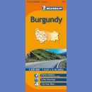 Francja: Burgundia (Bourgogne). Mapa samochodowa 1:200 000