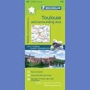 Francja: Tuluza (Toulouse) i okolice. Mapa samochodowa 1:150 000.