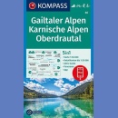 Gailtaler Alpen, Karnische Alpen, Oberdrautal. Mapa turystyczna laminowana 1:50 000