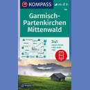 Garmisch-Partenkirchen, Mittenwald. Mapa turystyczna 1:35 000 laminowana