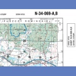 Gołdap N-34-069-A,B. Mapa topograficzna 1:50 000 Układ UTM