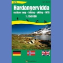 Hardangervidda. Mapa turystyczna 1:150 000.