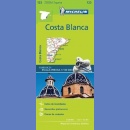 Hiszpania: Costa Blanca. Mapa samochodowa 1:130 000.