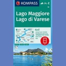 Jeziora Lago Maggiore, Lago di Varese. Mapa turystyczna 1:50 000.