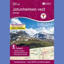 Jotunheimen zachód. Mapa turystyczno-topograficzna 1:50 000.