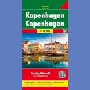 Kopenhaga (Kopenhagen, Kobenhavn). Plan miasta 1:15 000.