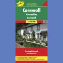Kornwalia (Cornwall). Mapa turystyczna 1:150 000.