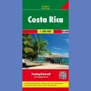 Kostaryka (Costa Rica). Mapa samochodowa 1:400 000.