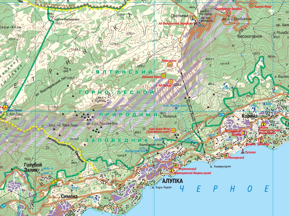 Оползневое крым карта