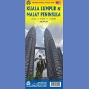 Kuala Lumpur, Półwysep Malezyjski (Kuala Lumpur & Malay Peninsula). Mapa 1:730 000. Plan 1:10 000.
