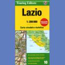 Lacjum (Lazio). Mapa samochodowa 1:200 000