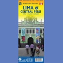 Lima, Peru Środkowe. Plan 1:13 000. Mapa turystyczna 1:1 500 000.
