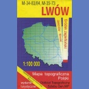 Lwów M-34-83/84 i M-35-73<BR>Mapa topograficzna 1:100 000. Wydanie turystyczne 