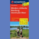 Minden, Lübbecke, Nienburg, Steinhuder Meer. Mapa rowerowa 1:70 000 laminowana.