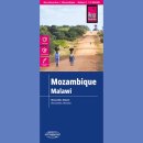 Mozambik, Malawi. Mapa turystyczna 1:1 200 000. 