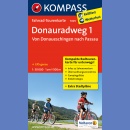 Naddunajska Trasa Rowerowa (Donauradweg 1): Donaueschingen-Passau. Mapa rowerowa 1:50 000