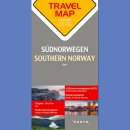 Norwegia Południowa (Südnorwegen). Mapa turystyczna 1:300 000. 