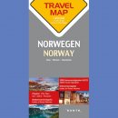 Norwegia, Szwecja (Norwegen, Norway). Mapa turystyczna 1:800 000. 