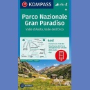 Park Narodowy Gran Paradiso, Valle d'Aosta, Valle dell' Orco. Mapa turystyczna 1:50 000 laminowana.