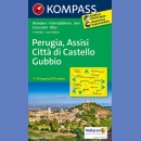 Peruzja, Asyż (Perugia, Assisi, Citta di Castello, Gubbio). Mapa turystyczna 1:50 000 laminowana