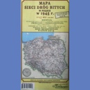 Polska 1945 r. Mapa sieci dróg bitych 1:1 500 000. Reedycja