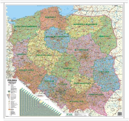 Polska. Mapa drogowo-administracyjna 1:750 000. Mapa ścienna. :: MAPY ...