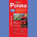 Polska. Mapa samochodowa TIR dla zawodowców 1:750 000.