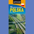 Polska. Mapa samochodowa i kodowa 1:650 000.