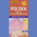 Polska. Regiony fizycznogeograficzne. Mapa 1:1 000 000.