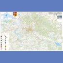 Powiat białostocki. Mapa administracyjno-drogowa 1:62 500. Mapa ścienna.