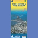 Rio de Janeiro, Brazylia - Wschodnie Wybrzeże. Plan 1:12 500. Mapa 1:3 000 000.