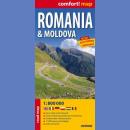 Rumunia i Mołdawia. Mapa laminowana 1:800 000. 